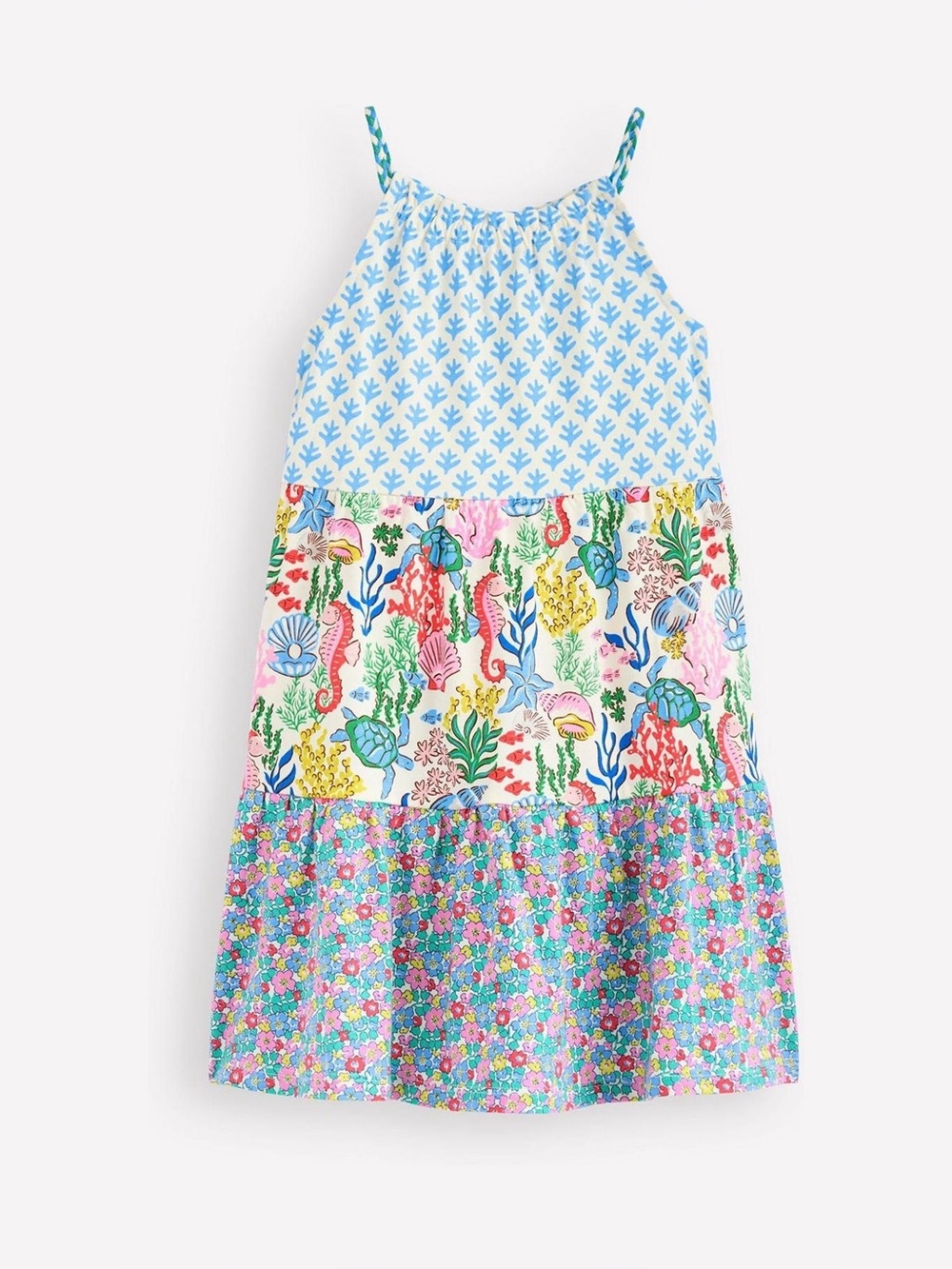 Mini Boden Blue Enola Hotchpotch Dress